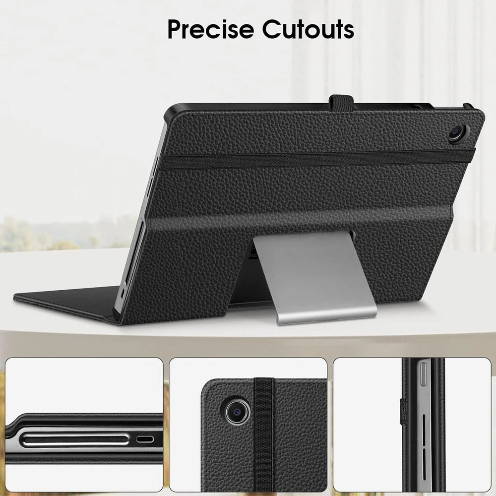Fintie dėklas, skirtas Lenovo Tab Plus (tb351fu) 11.5 colių 2024 planšetiniam kompiuteriui, itin lengvas dėklas su dokumentų skyreliais, juodas