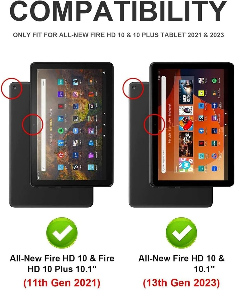 Fire Hd 10 13 kartos 2023 klaviatūros dėklas, Fire Hd 10/hd 10 Plus 10.1 colio planšetinio kompiuterio 2021 dėklas 11 kartos, magnetinė nuimama klaviatūra su Qwertz išdėstymu, rožinė