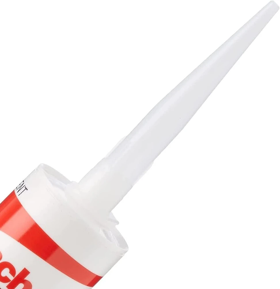 Fischer universalus silikoninis hermetikas Acetic Sam 280, skaidrus, atsparus pelėsiui, skirtas stiklui, aliuminiui, emaliui, keramikai, tinkamas voniai ir virtuvei, 25 vnt.
