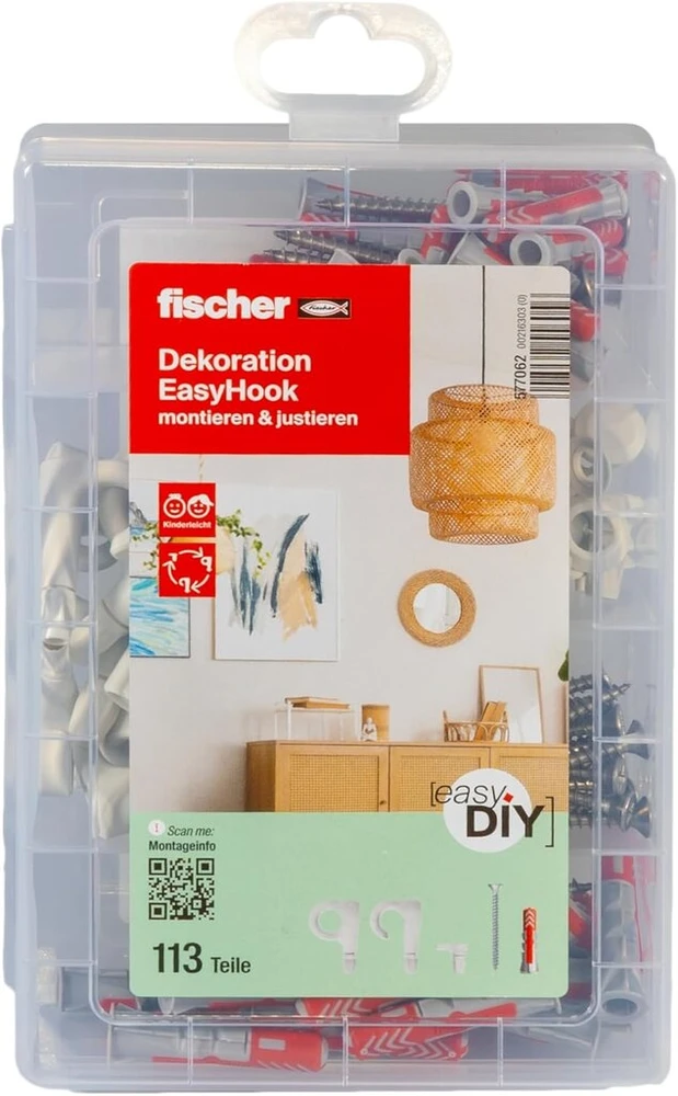 Fisher Fischer Duopower kabliukų rinkinys dekoravimui, 113 vnt.