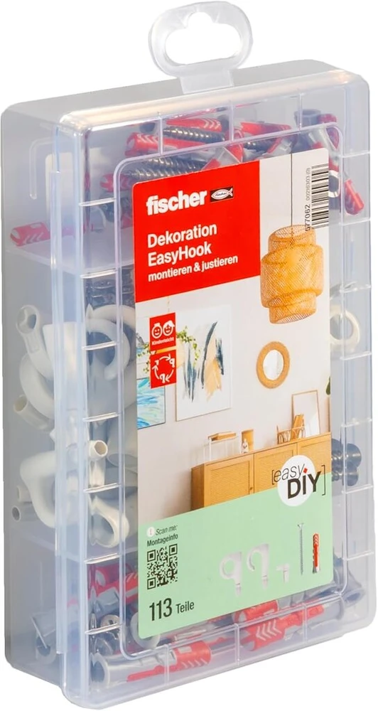 Fisher Fischer Duopower kabliukų rinkinys dekoravimui, 113 vnt.