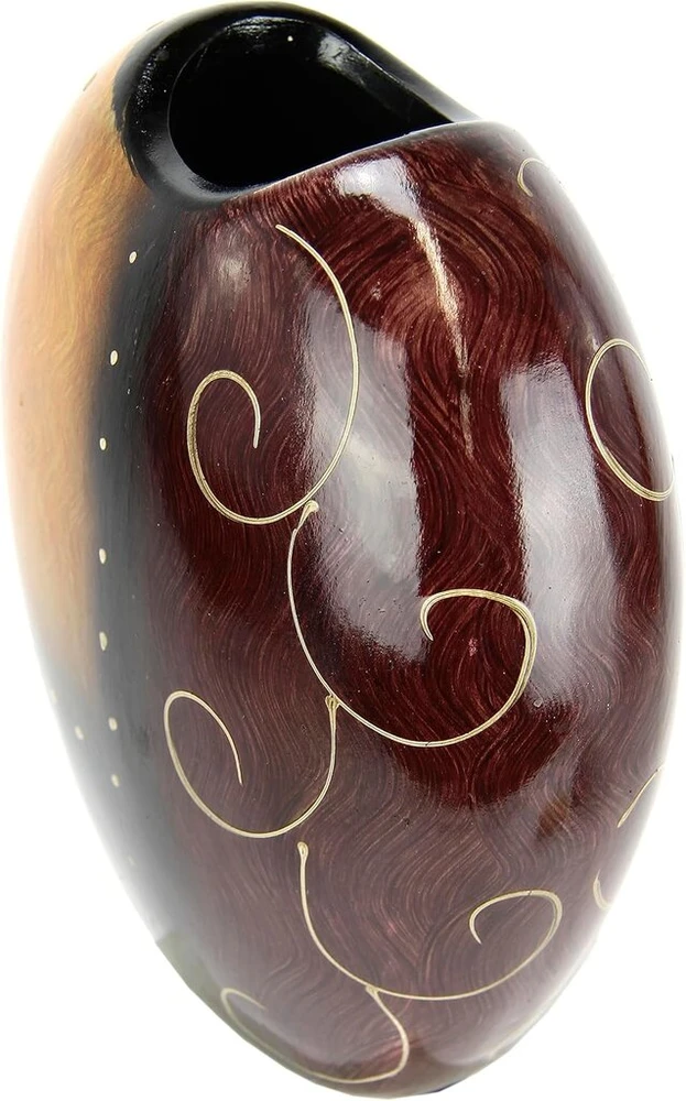 Flair gėlių keraminė vaza, pilvota, ruda, apvali, gėlė, vestuvėms, šventėms, festivaliui, sezonams, meilei, gamtai