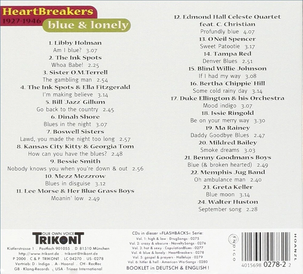 Vinilinė plokštelė Flashbacks Vol. 4: Mėlyna & Lonely -- Heartbreakers Songs