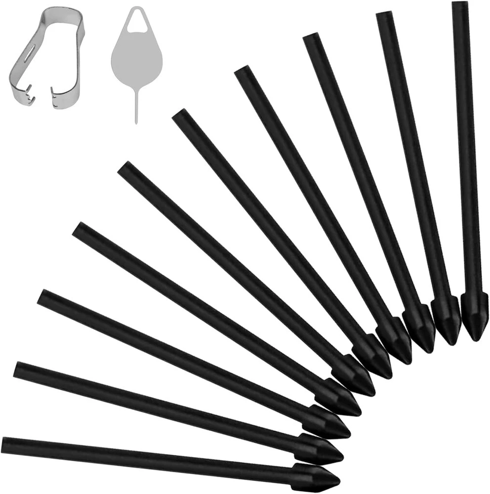 Flintronic S-pen 10 vnt. juodi pakaitiniai jutiklinio ekrano rašiklio antgaliai su pincetu, skirti Galaxy Tab S6/s7/s7+/s6 Lite/note10/note 5g/note10+/note10+ 5g/note20