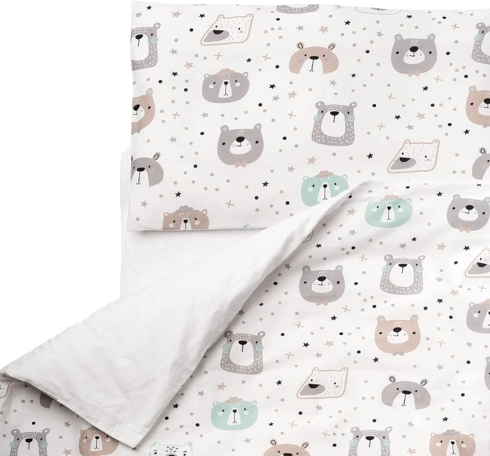 Flyideas kūdikio patalynės komplektas 100 x 135 cm, 100% grynos medvilnės kūdikio antklodės rinkinys su pagalvės užvalkalu naujagimiams, lovelėms, lopšiams ir vežimėliams, pagaminta Es