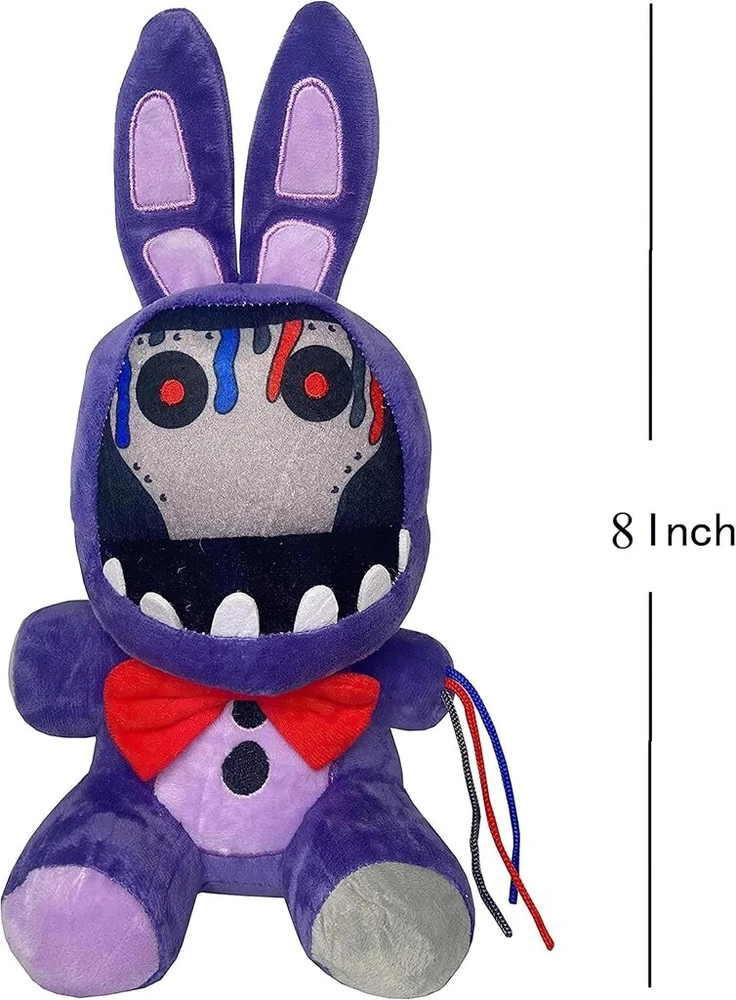 Fnaf Nušiuręs violetinis zuikutis, pliušinis žaislas, 20 cm Fnaf Security Breach Bonnie lėlė, kolekcinis žaislas vaikams (nušiuręs violetinis zuikutis)