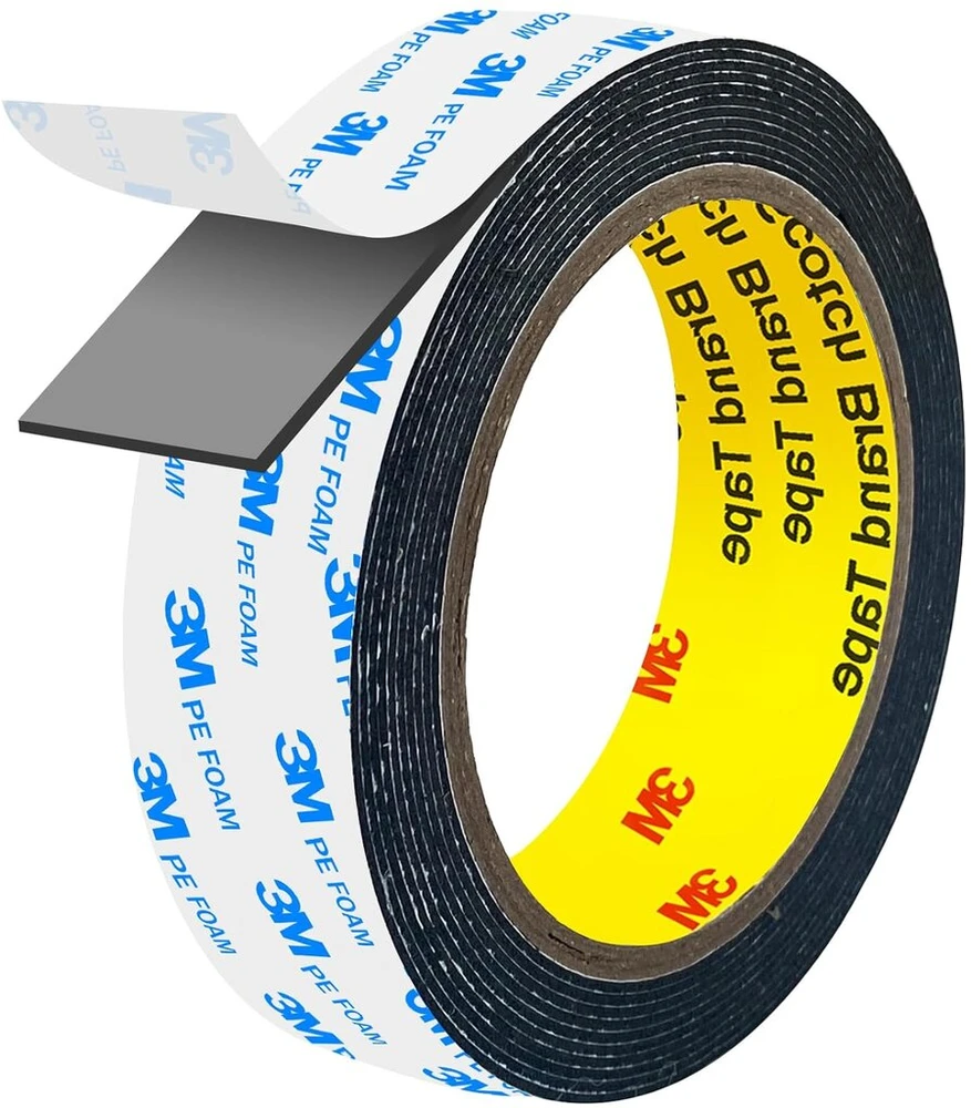 Folai 3m dvipusė lipni juosta, itin stipri, pe putų, skirta naudoti viduje ir lauke, atspari vandeniui, sunkiems objektams, objektų tvirtinimui (3 m x 20 mm), juoda