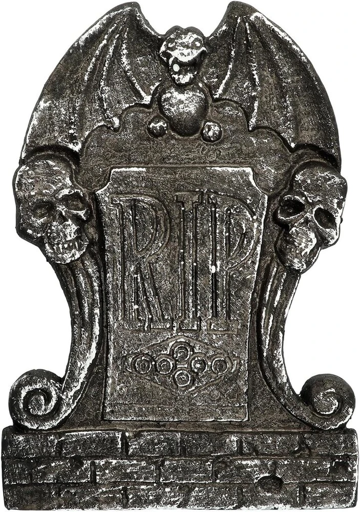 Folat Rip 23910 dekoratyvinis antkapis 25 x 36 cm baisi siaubo dekoracija dekoracijos namui su vaiduokliais ir Helovino vakarėliui, juodas