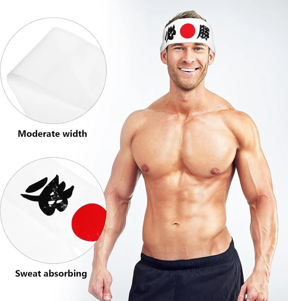 Fomiyes japoniškas galvos raištis - must win hachimaki, samurajų karate galvos raištis, suši virėjo bandana, 88 cm, patogus ir laidus orui, sportui ir dekorui