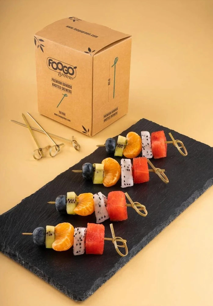 Foogo Žalias 150 vnt. bambukiniai kokteilių pagaliukai 10 cm, puošnūs japoniški mazgų pagaliukai, kokteilių priedai gėrimų vakarėliams, tvirti ekologiški mediniai pagaliukai