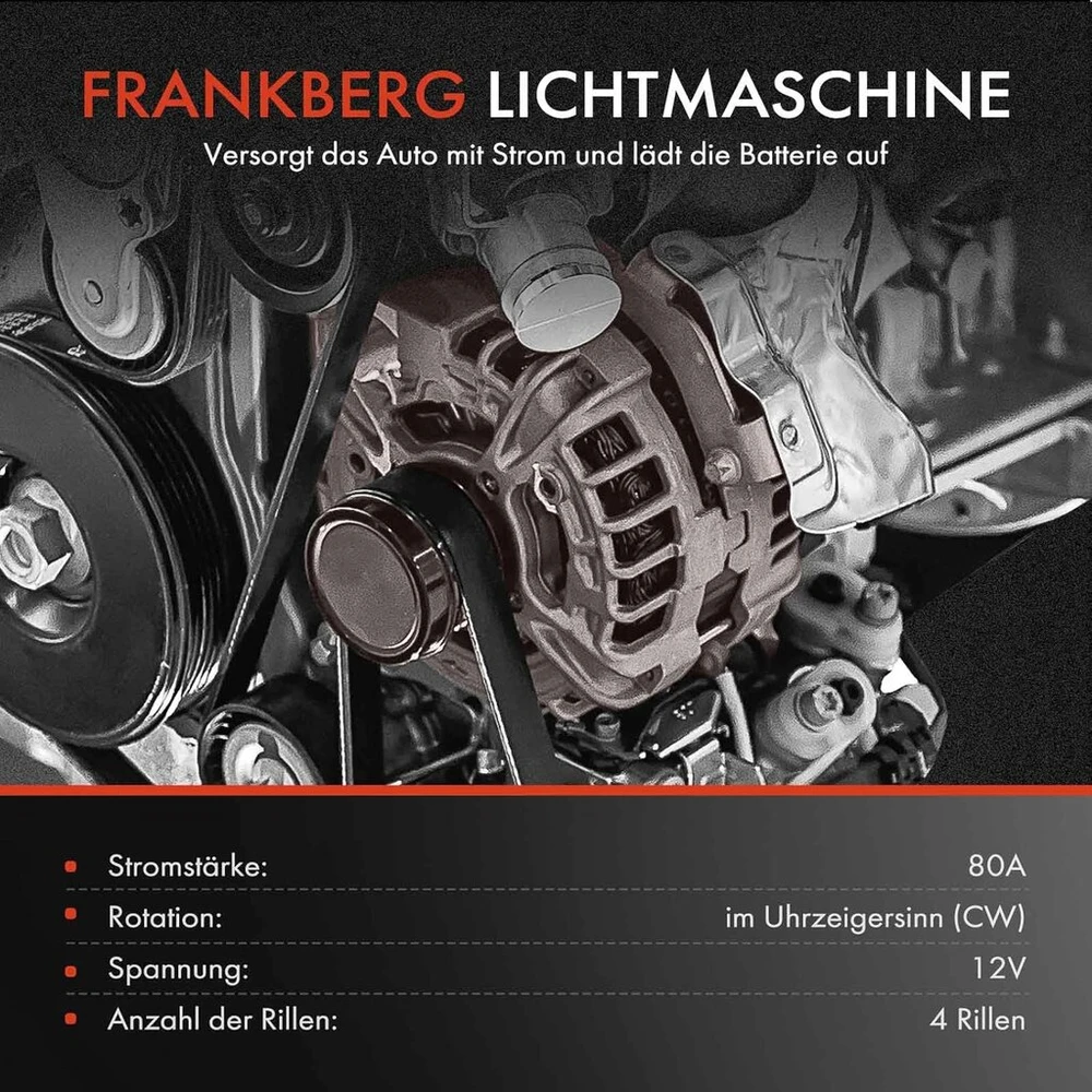 Ford Frankberg generatorius 180a, suderinamas su Mondeo V Hečbekas Ce 2.0l Dyzelis 2014-2024, Galaxy Ck 2.0l Dyzelis 2015-2018, S-max Cj Wa6 2.0l Dyzelis 2015-2018, pakeičia # 439957