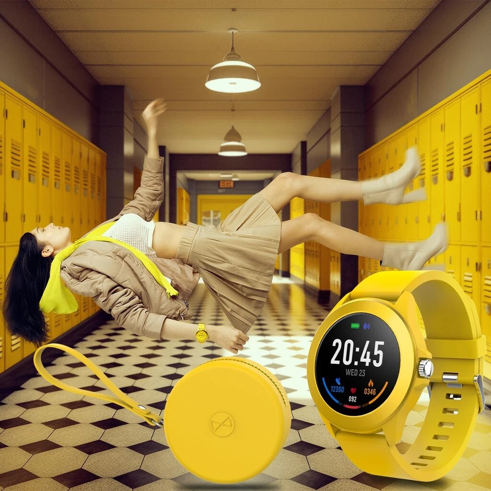 Forever colorum cw-300 yellow išmanusis laikrodis atsparus vandeniui ip68 - širdies ritmo monitorius laikrodis su žingsniamačiu miego stebėjimo priemone kalorijų skaitiklis - ilgas baterijos veikimo laikas - android/ios sportinis laikrodis moterims vyrams