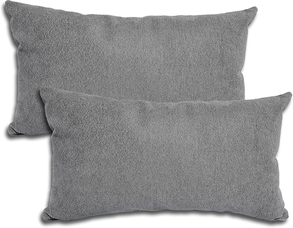 Formalind 2 sofos pagalvėlių komplektas 50 x 30 cm, dekoratyvinės pagalvėlės 2 vnt., dekoratyvinės pagalvėlės, sofos pagalvėlės, 2 užvalkalai + 2 užpildytos pagalvėlės (tamsiai pilka)