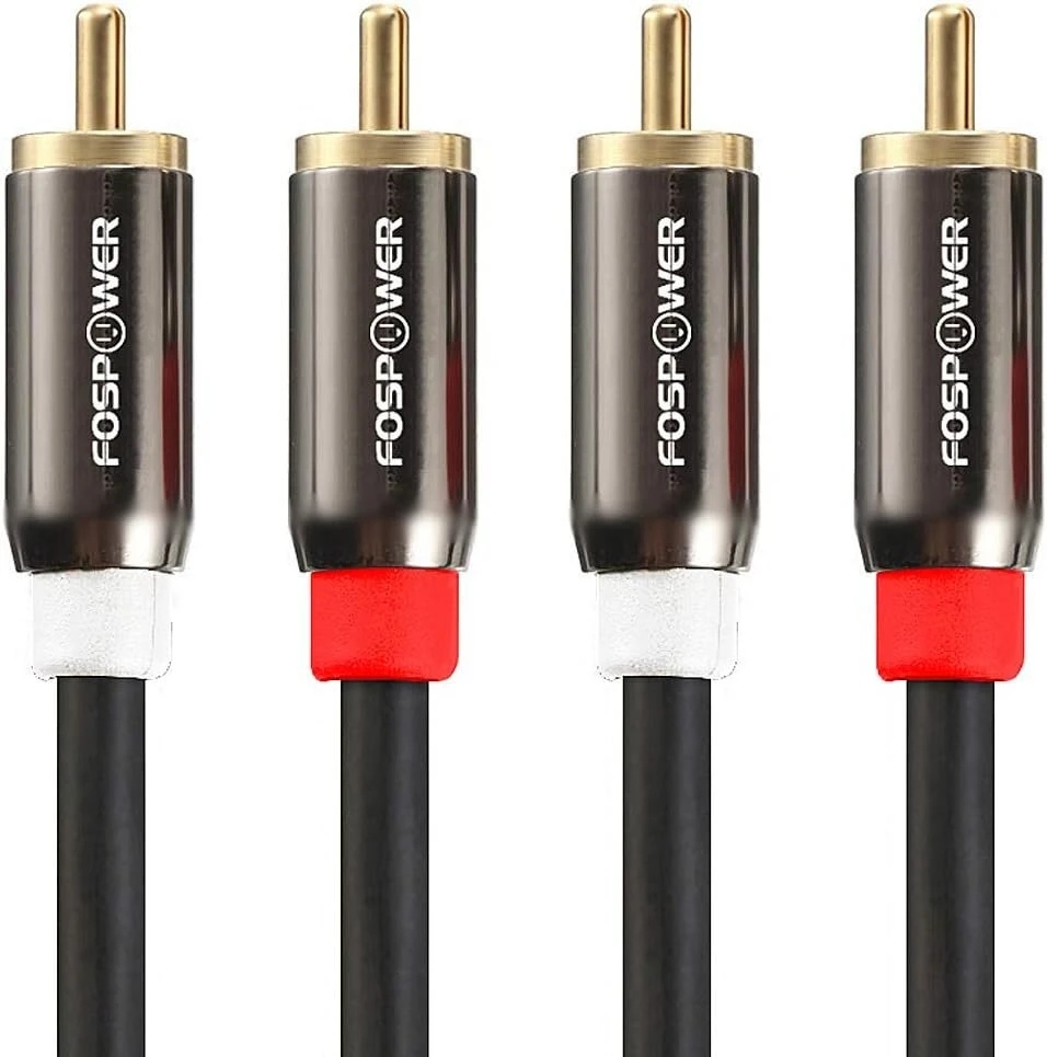 Fospower 0.9m 2 Rca Stereo Garso Kabelis (paauksuoti Jungtys)