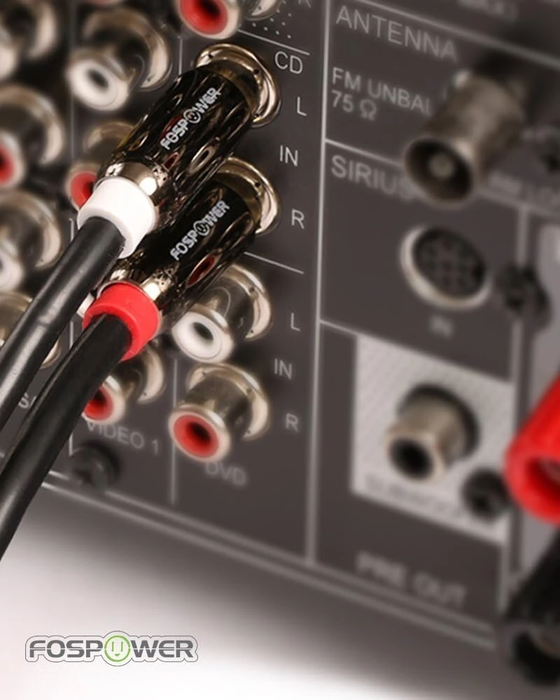 Fospower 0.9m 2 Rca Stereo Garso Kabelis (paauksuoti Jungtys)