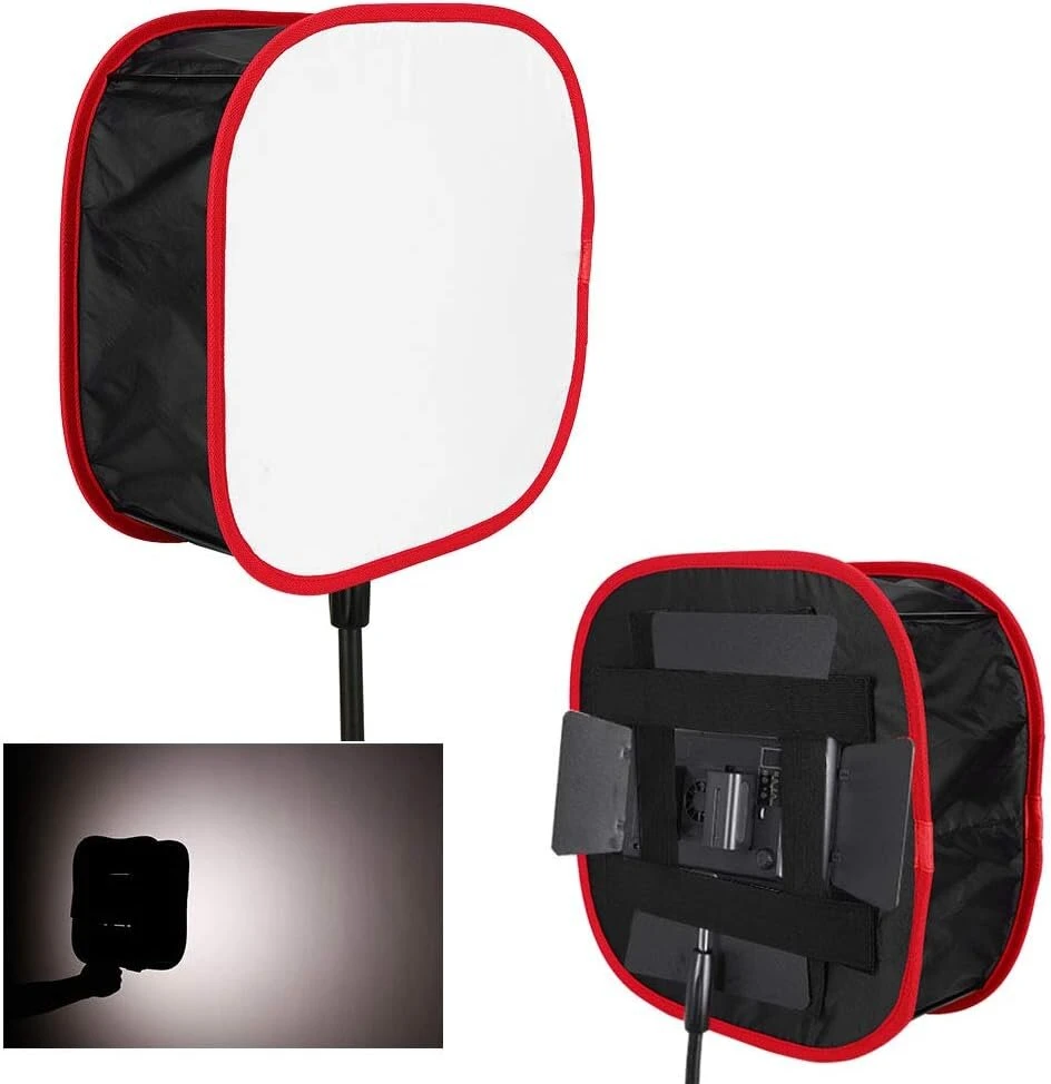 Fotografijos kvadratinis softbox rinkinys, sulankstomas softbox, led šviesos panelė, sulankstomas difuzorius softbox studijos softbox, 16.3 x 16.3 x 6.3 coliai