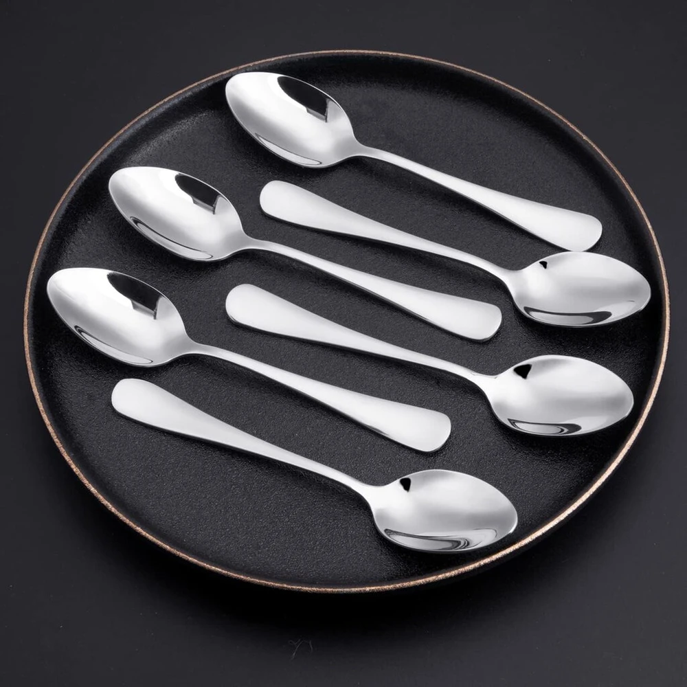 Foxas Bon Appétit serijos 6 dalių 13 cm arbatinis šaukštelis, kavos šaukštelis, espreso šaukštelis, mažas desertinis šaukštelis, galima plauti indaplovėje ir poliruotas nerūdijantis plienas