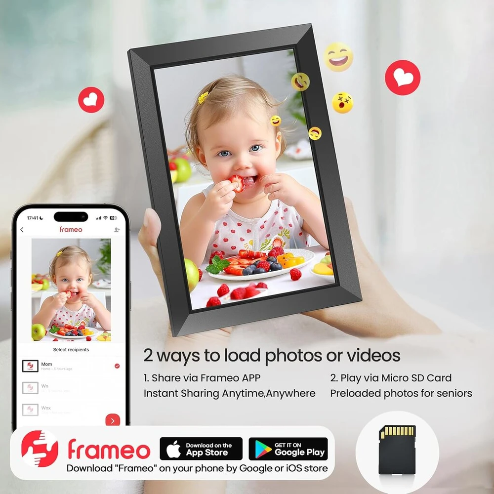 Frameo Skaitmeninis nuotraukų rėmelis Wifi 10.1" Ips lietimui jautrus, 32gb
