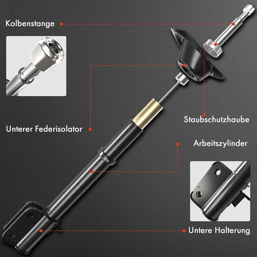 Frankberg 2 x amortizatoriai dujų slėgio priekinė ašis kairė dešinė, suderinama su Ignis Ii Mh 1.2l Hečbekas 2003-šiandien, pakaitalas # 4160186g60