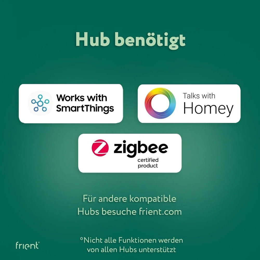 Frient Išmanusis karščio detektorius | Belaidis karščio detektorius | Belaidis gaisro jutiklis | Momentinis gaisro signalas | Maitinamas baterijomis | Zigbee | Veikia su Homey, Home Assistant ir Smartthings