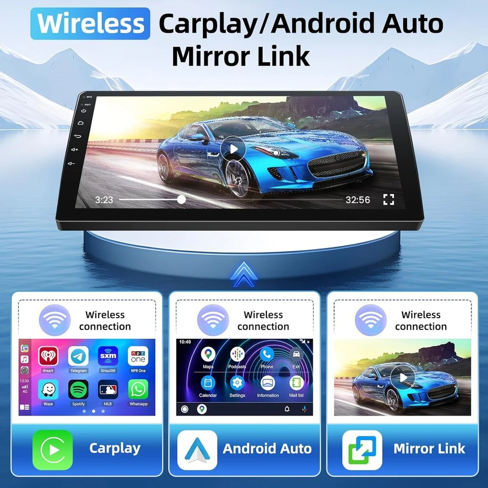 Automagnetola Fuluku 4+64g android automobilinis radijas, skirtas citroen berlingo b9 2008-2017 su belaidžiu carpaly ir android auto, 9 colių ips jutiklinis ekranas su bluetooth 5.0/gps/atbuline kamera/fm/wifi/swc