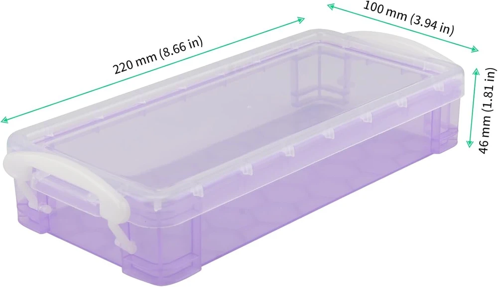 Funsuei dėžutė rašikliams, sudedama, 22 x 10 x 4,6 cm, permatomos dėžutės pieštukams, sudedama dėžutė rašikliams, skirta teptukams, piešimo įrankiams organizuoti, po 2 iš 5 spalvų, 10 vnt.