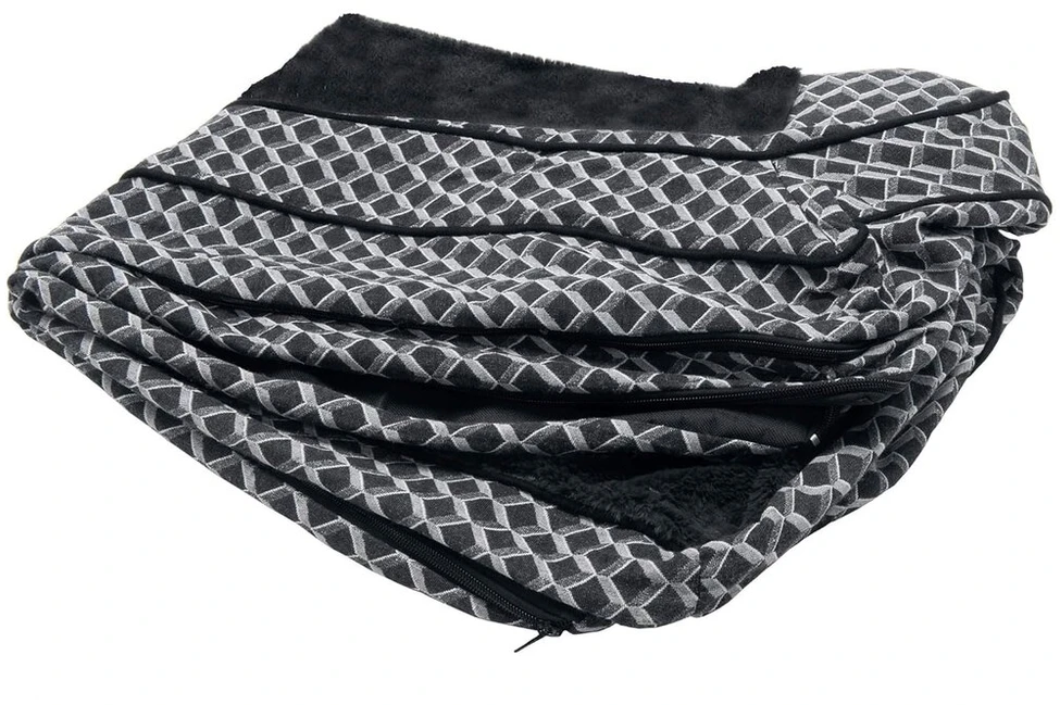 Furhaven pakaitinis šuns guolio užvalkalas, patogi sofa, pliušinis ir dekoratyvinis, sofos stiliaus, skalbiamas skalbimo mašinoje, diamond pilkas, jumbo (xl)