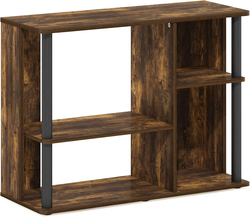 TV staliukas Furinno Classic televizoriaus staliukas su plastikiniais strypais televizoriams iki 40" - Amber Pine/juodas