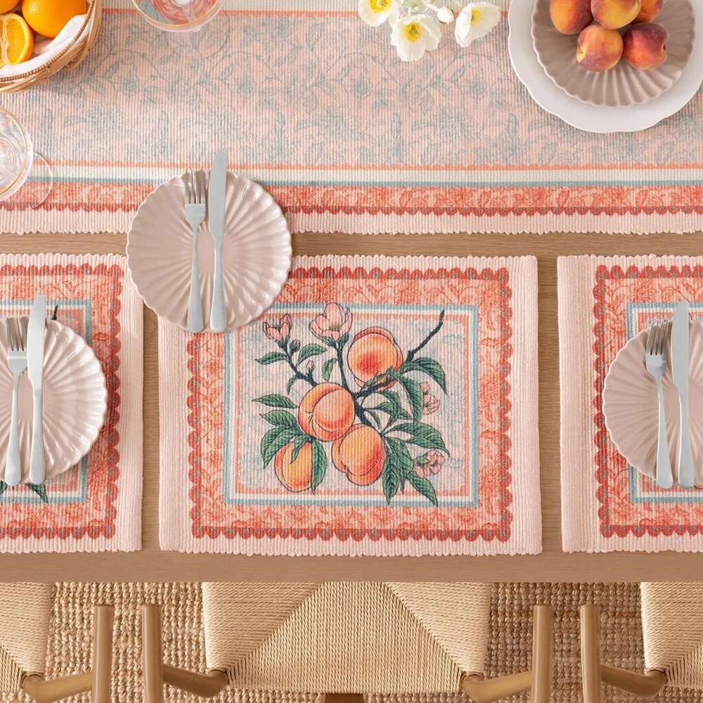 Rankšluostis Furn. Anemone Peaches padėkliukas vidaus/lauko naudojimui - įvairiaspalvis - 46 x 36 cm