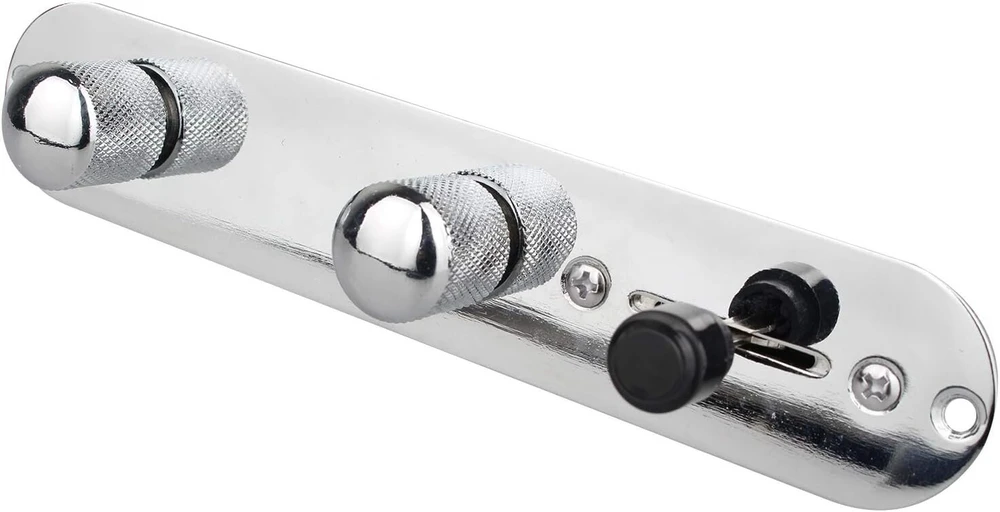 Futheda Telecaster chromuota metalinė iš anksto sujungta valdymo plokštelė su 3 krypčių jungikliu Telecaster gitarai