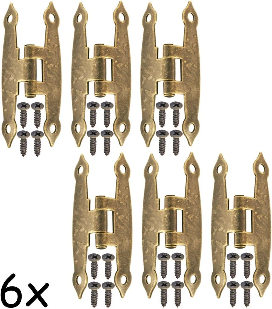 Fuxxer® 6 x antikvariniai vyriai, bronzinio geležies dizaino, skirti senoviniams baldams, 65 x 34 mm rinkinys