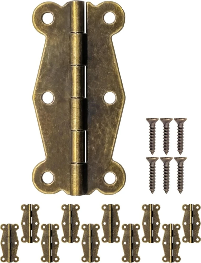 Fuxxer® Antikvariniai mini vyriai metaliniai vyriai Vintage dizainas 48 x 24 mm 10 vnt. rinkinys
