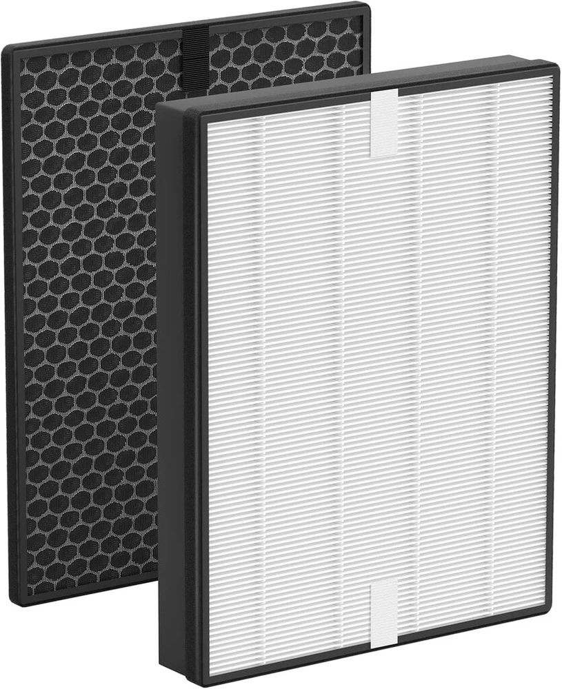 Fy2420/30 pakaitinis filtras, suderinamas su "philips" oro valytuvais ac2882, ac2885, ac2887, a2889, ac2892, ac3829, 2000 ir 3000 serijos, įskaitant 1 hepa filtrą ir 1 aktyvintos anglies filtrą
