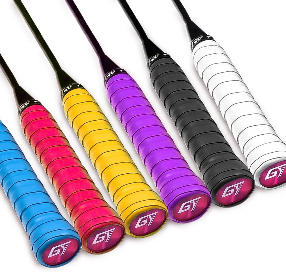 Fyihoxi 6 vienetų teniso raketės rankenos apvijos, 110 cm teniso rankenos apvija, badmintono rankenos apvija, lipni, skvošo raketės apvija skvošui, tenisui, badmintonui