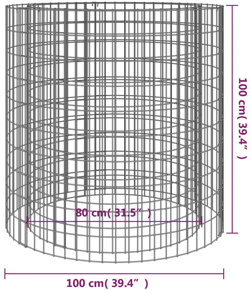 Gabiono laužavietė, 100cm skersmens, galvanizuota geležis