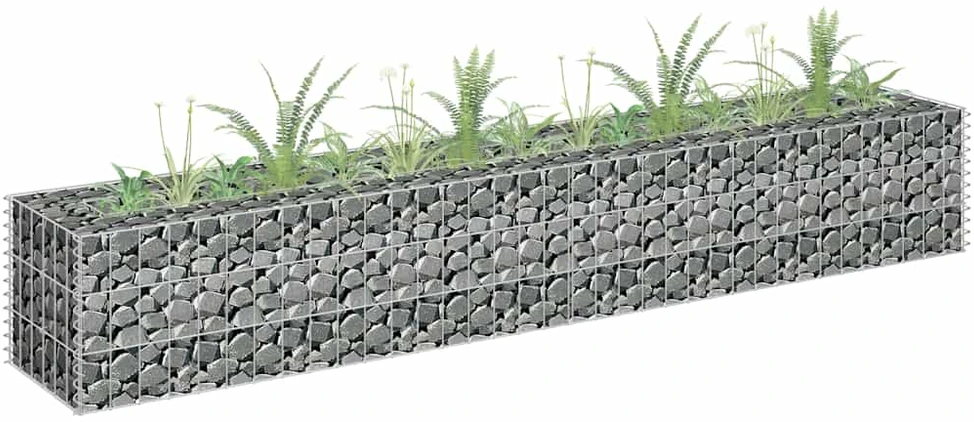 Gabiono vazonas, 180x30x30cm, galvanizuotas plienas, aukštas