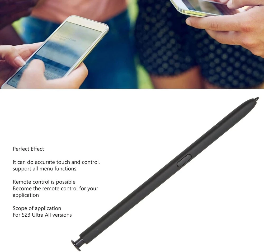 Galaxy S23 Ultra Stylus Pen 4096 spausdinimo nuotolinio valdymo tikslumo jutiklinis skaitmeninis rašiklis su papildomais antgaliais, skirtas S23 Ultra visoms versijoms (juodas)