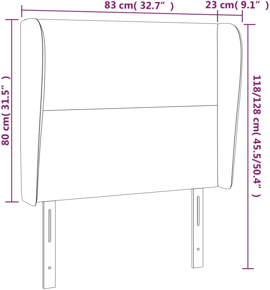 Lova Galvūgalis su auselėmis, mėlynas, 83x23x118/128cm, audinys