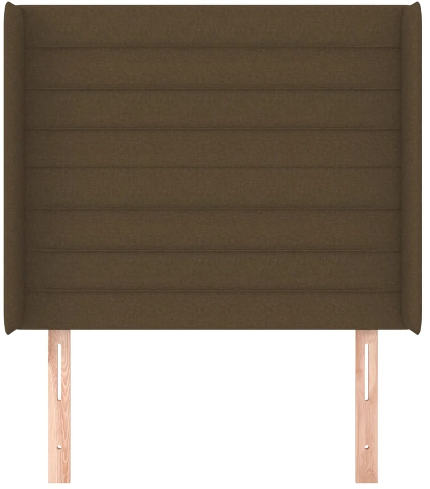 Lova Galvūgalis su auselėmis, rudas, 93x16x118/128cm, audinys