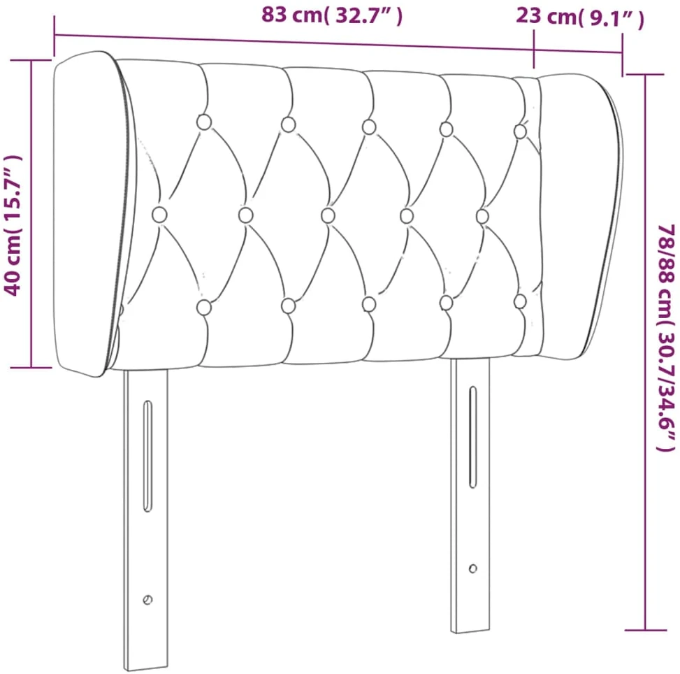 Lova Galvūgalis su auselėmis, šviesiai pilkos,83x23x78/88cm, audinys