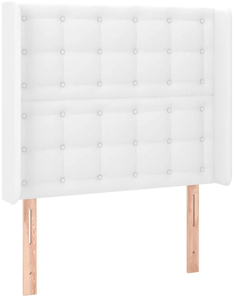 Lova Galvūgalis su LED, baltos spalvos, 103x16x118/128 cm