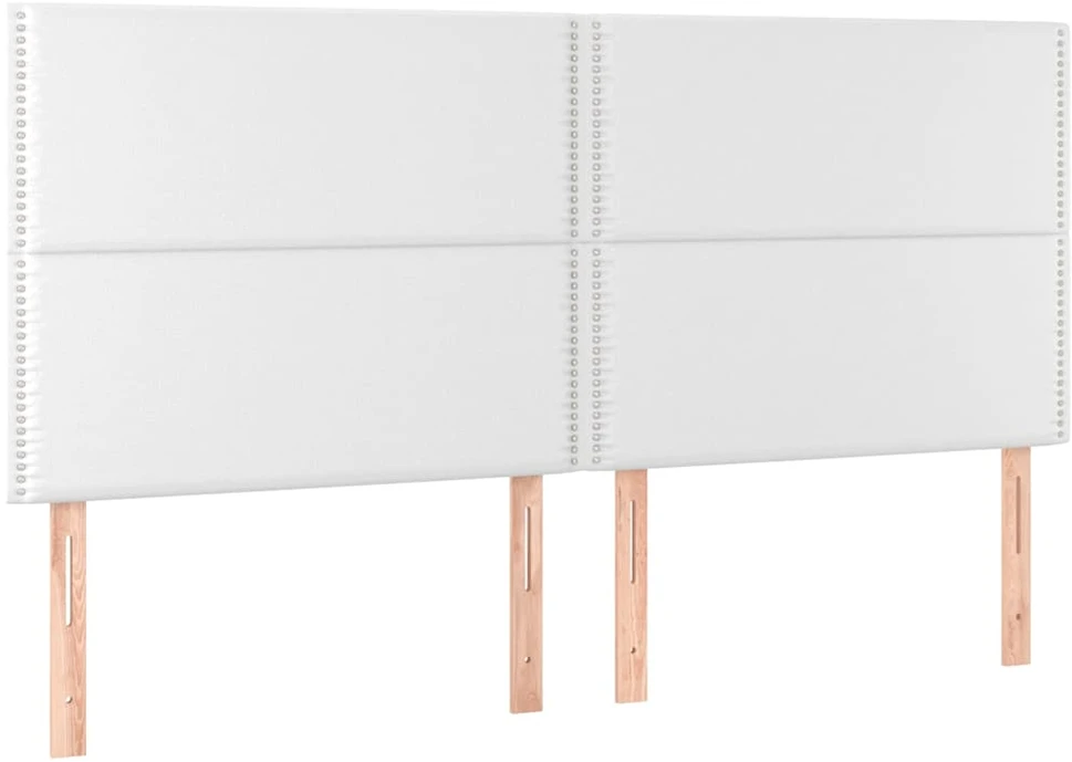 Lova Galvūgalis su LED, baltos spalvos, 200x5x118/128 cm