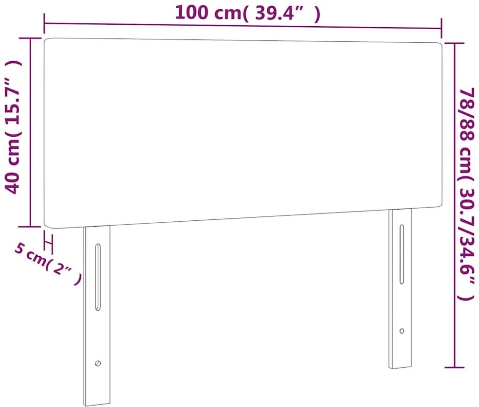 Lova Galvūgalis su LED, juodos spalvos, 100x5x78/88cm, dirbtinė oda