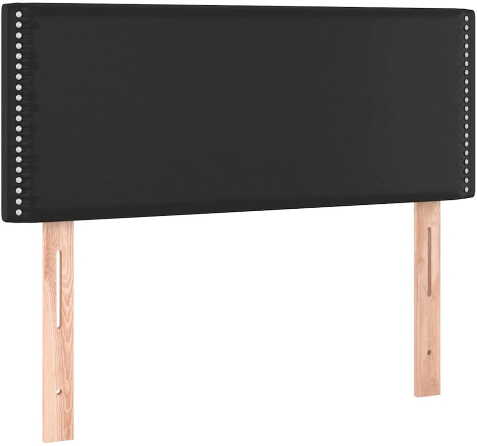 Lova Galvūgalis su LED, juodos spalvos, 80x5x78/88cm, dirbtinė oda