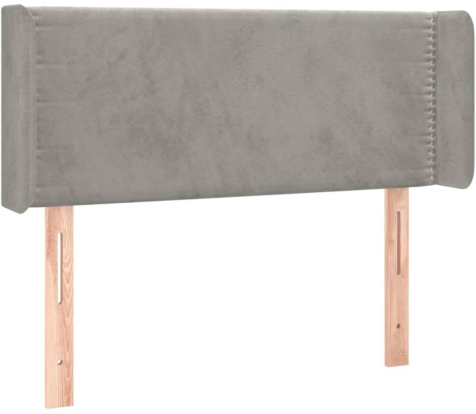 Lova Galvūgalis su LED, šviesiai pilkas, 83x16x78/88cm, aksomas