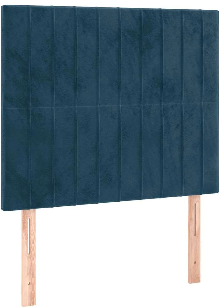 Lova Galvūgalis su LED, tamsiai mėlynas, 100x5x118/128cm, aksomas