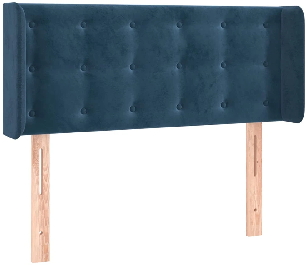 Lova Galvūgalis su LED, tamsiai mėlynas, 103x16x78/88cm, aksomas