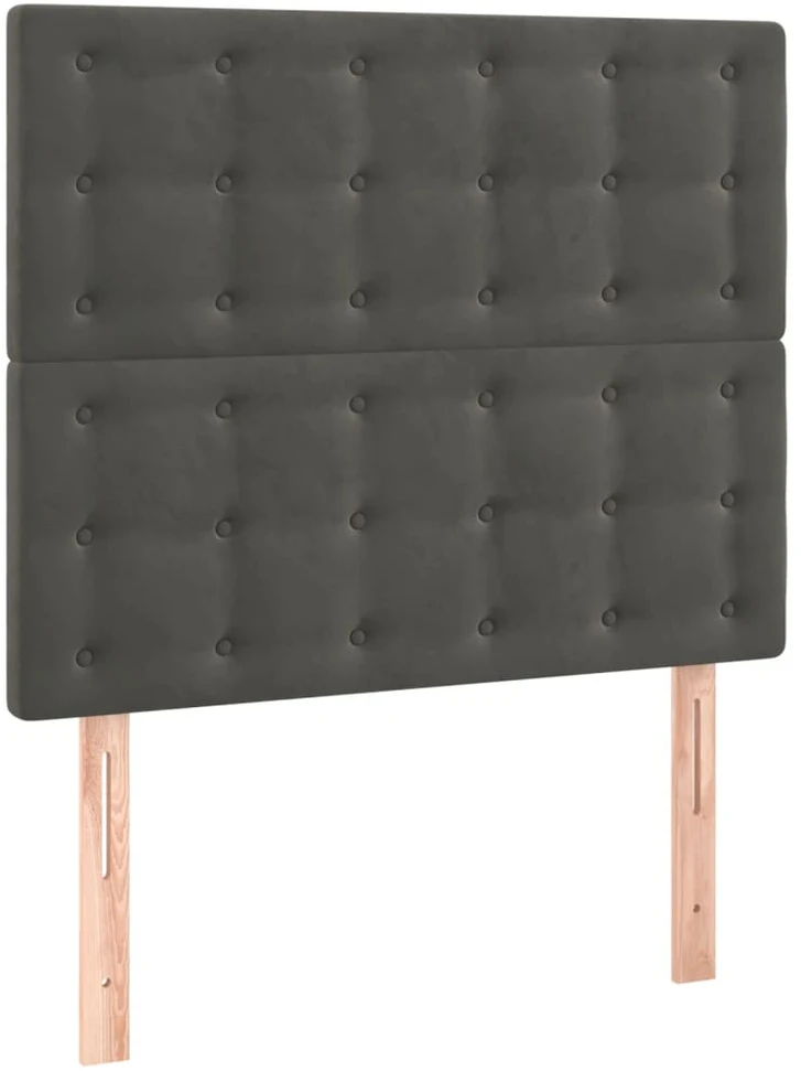 Lova Galvūgalis su LED, tamsiai pilkas, 90x5x118/128cm, aksomas
