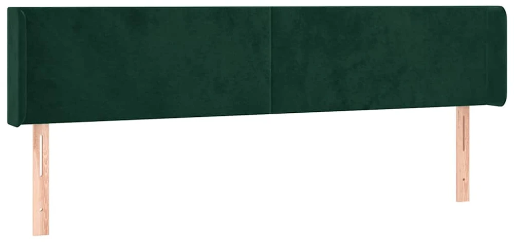 Lova Galvūgalis su LED, tamsiai žalias, 183x16x78/88cm, aksomas