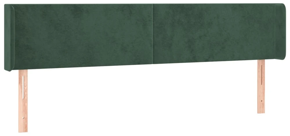 Lova Galvūgalis su LED, tamsiai žalias, 183x16x78/88cm, aksomas